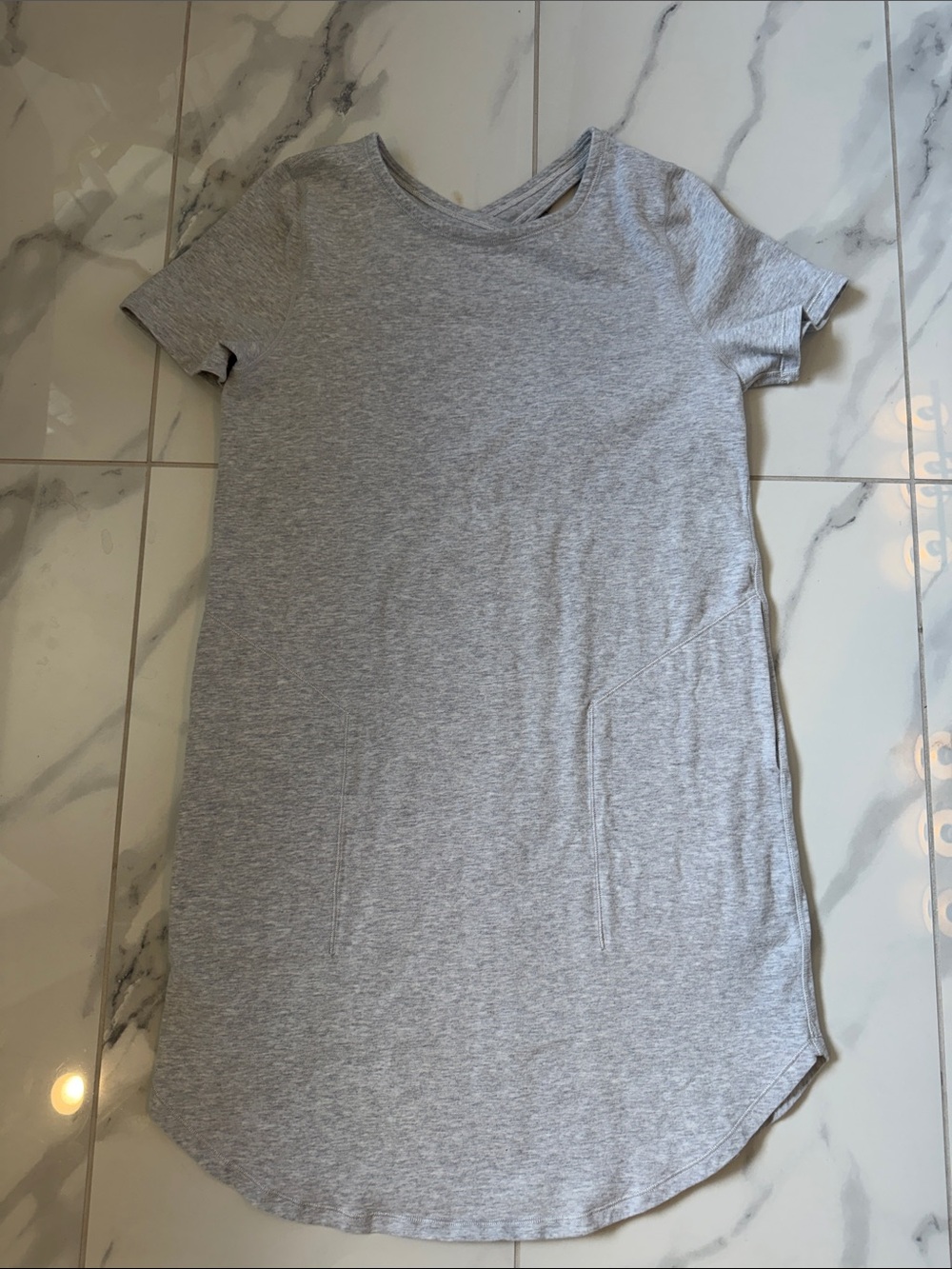 IVIVVA By Lululemon Open Back Dress Heather Light Gray Girls Size 14